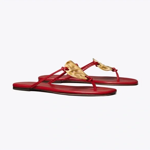 Tory Burch Patos Sandals Red Size 8.5 - Picture 2 of 8